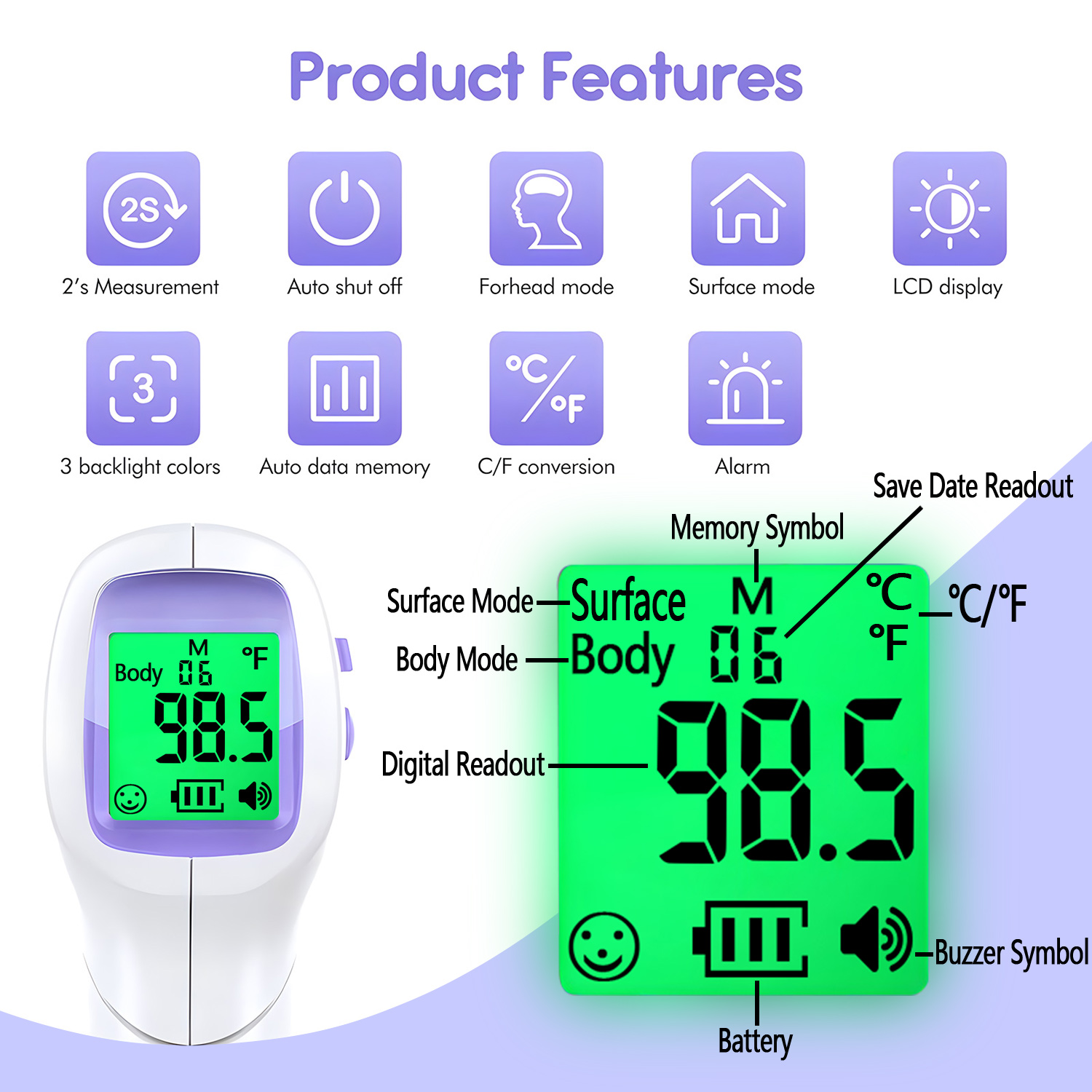 비접촉식 온도 IR 온도계 신체 빠른 측정 디지털 발열 - Pulse Oximeter 리뷰 및 가격