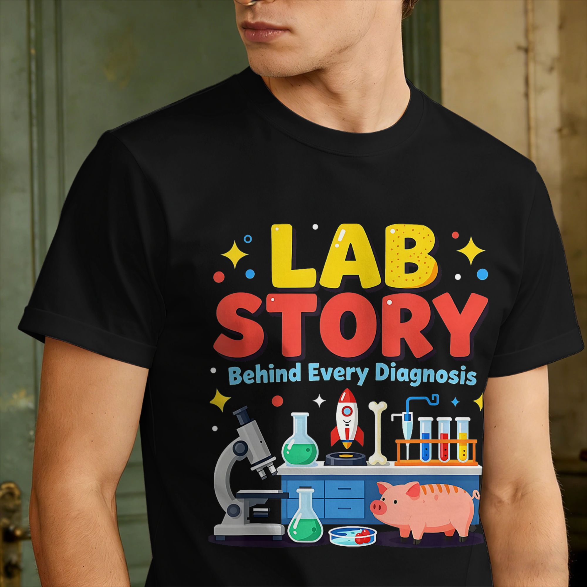 남성용 의료 실험실 기술자 팀 랩 스토리 위크 티셔츠  - Medical Laboratory Technician 리뷰 및 가격